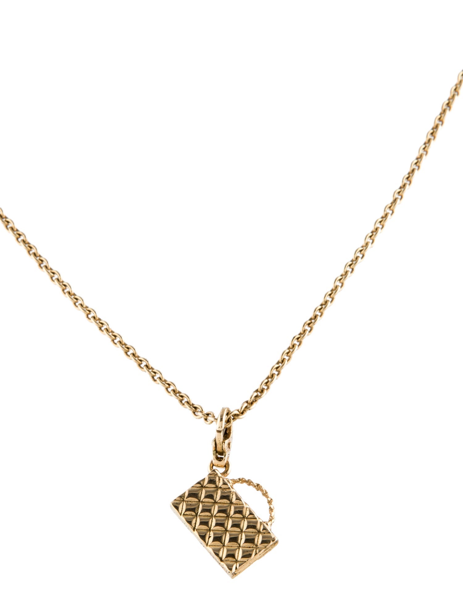 Chanel 18K Purse Pendant Necklace