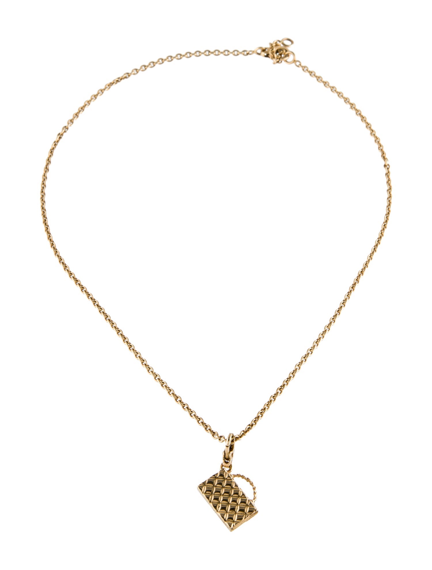 Chanel 18K Purse Pendant Necklace