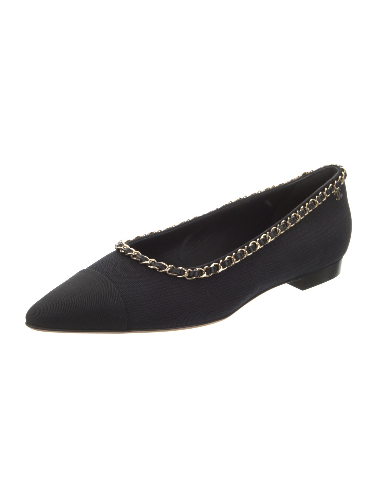 Chanel Interlocking CC Logo Canvas Flats