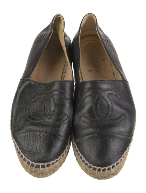 Chanel Interlocking CC Logo Lambskin Espadrilles