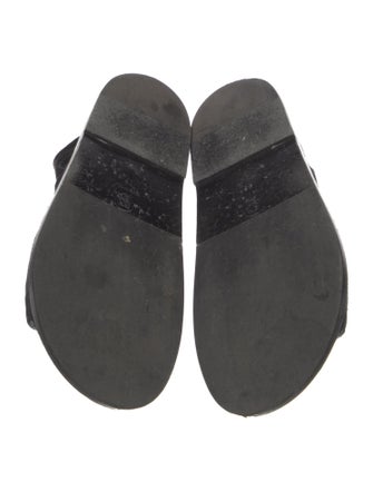 Chanel Interlocking CC Logo Denim Slingback Sandals