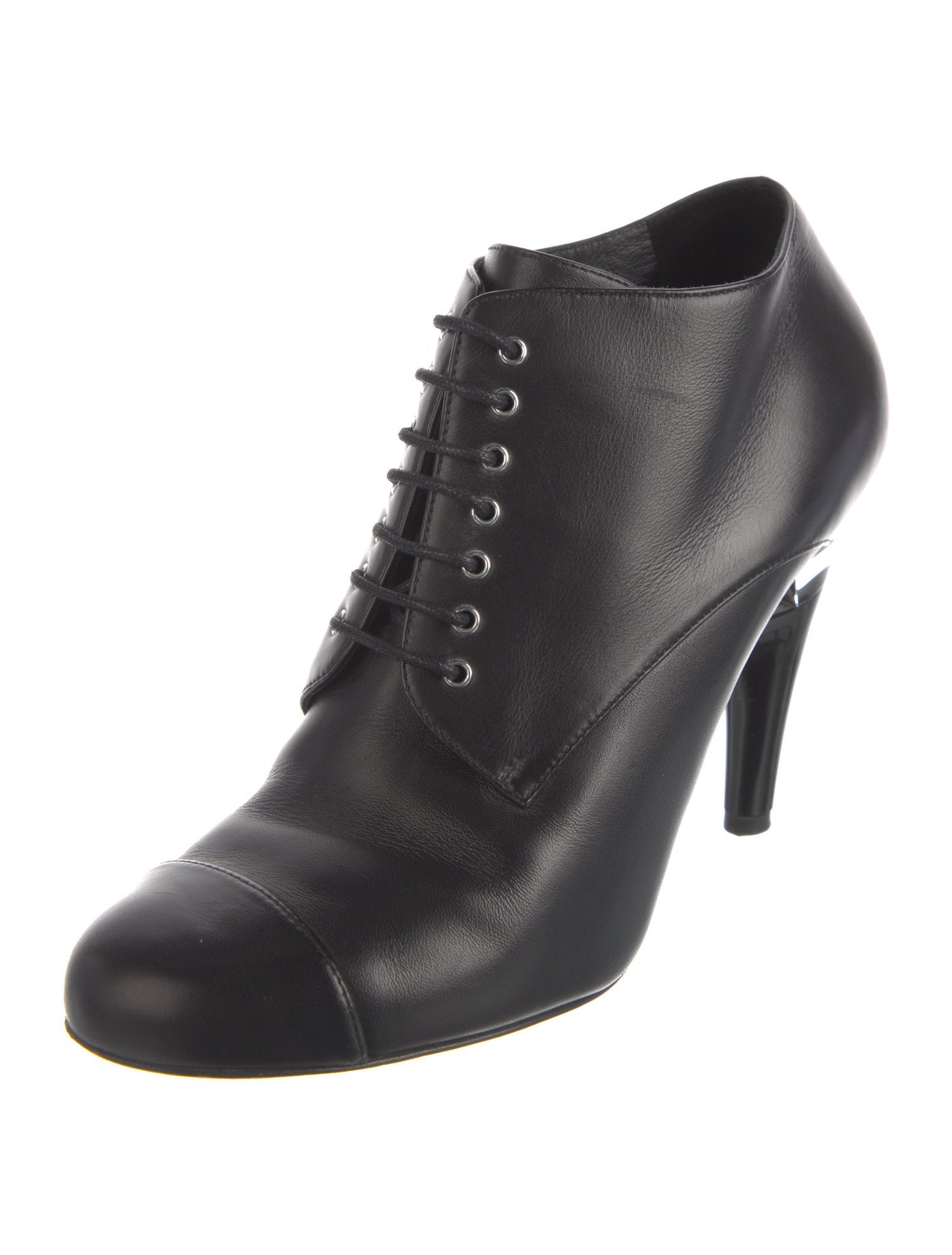 Chanel 2015 Faux Pearl Accents Lace-Up Boots