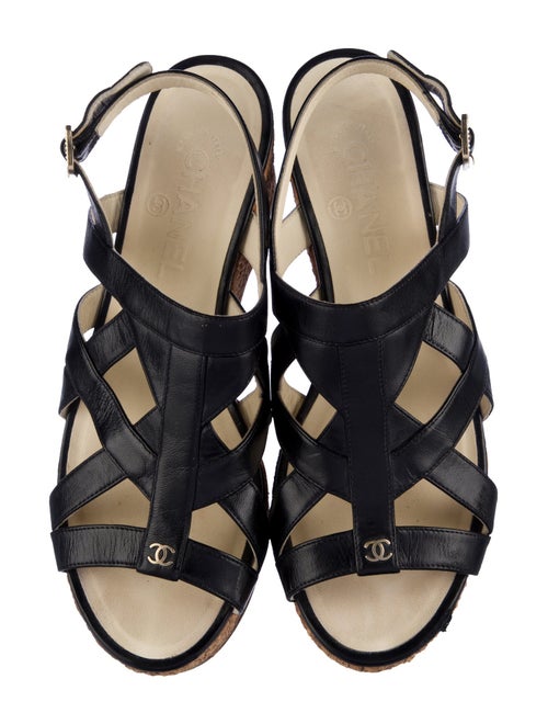 Chanel 2015 Interlocking CC Logo Slingback Sandals