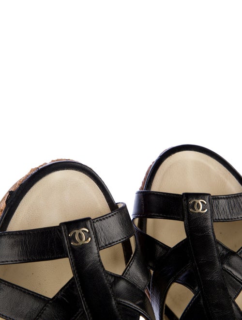 Chanel 2015 Interlocking CC Logo Slingback Sandals