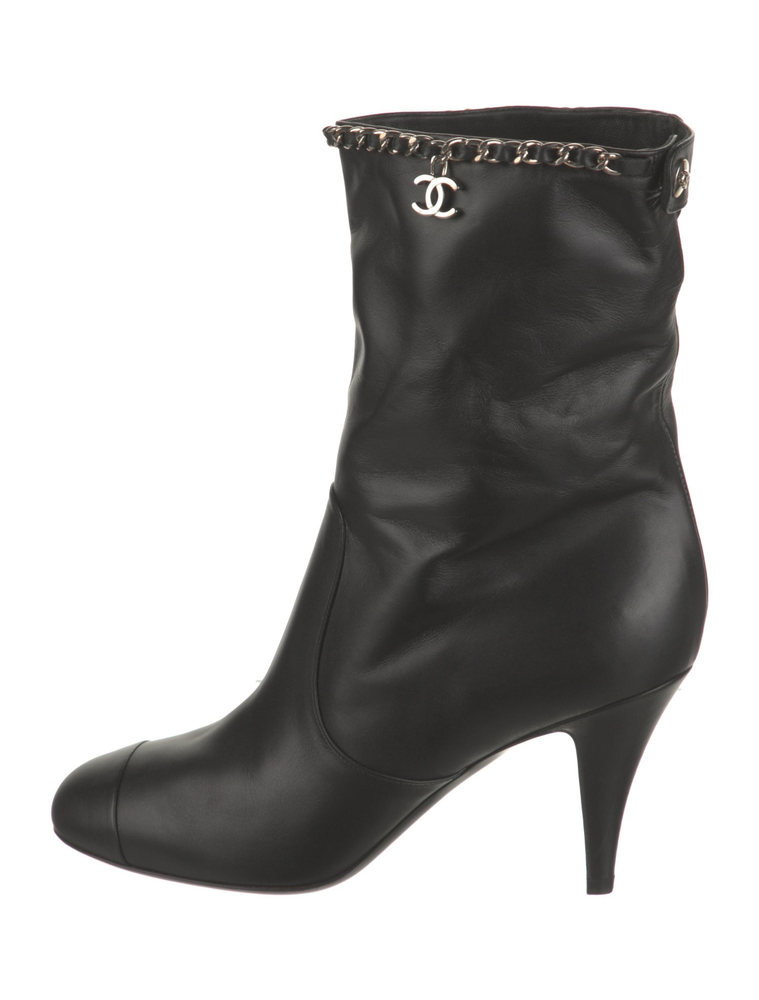 Chanel Interlocking CC Logo Leather Boots