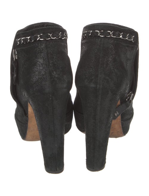 Chanel Interlocking CC Logo Suede Boots