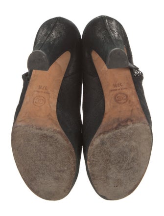 Chanel Interlocking CC Logo Suede Boots
