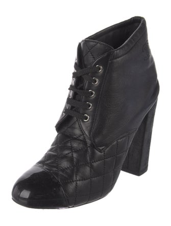 Chanel 2012 Interlocking CC Logo Lace-Up Boots