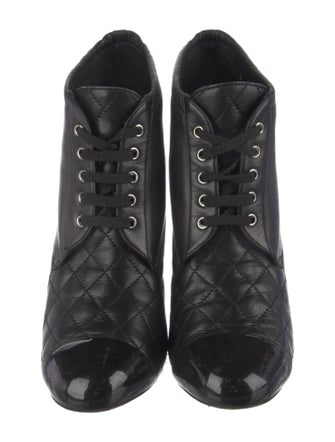 Chanel 2012 Interlocking CC Logo Lace-Up Boots