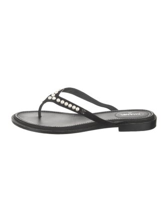 Chanel 2019 Interlocking CC Logo Flip Flops