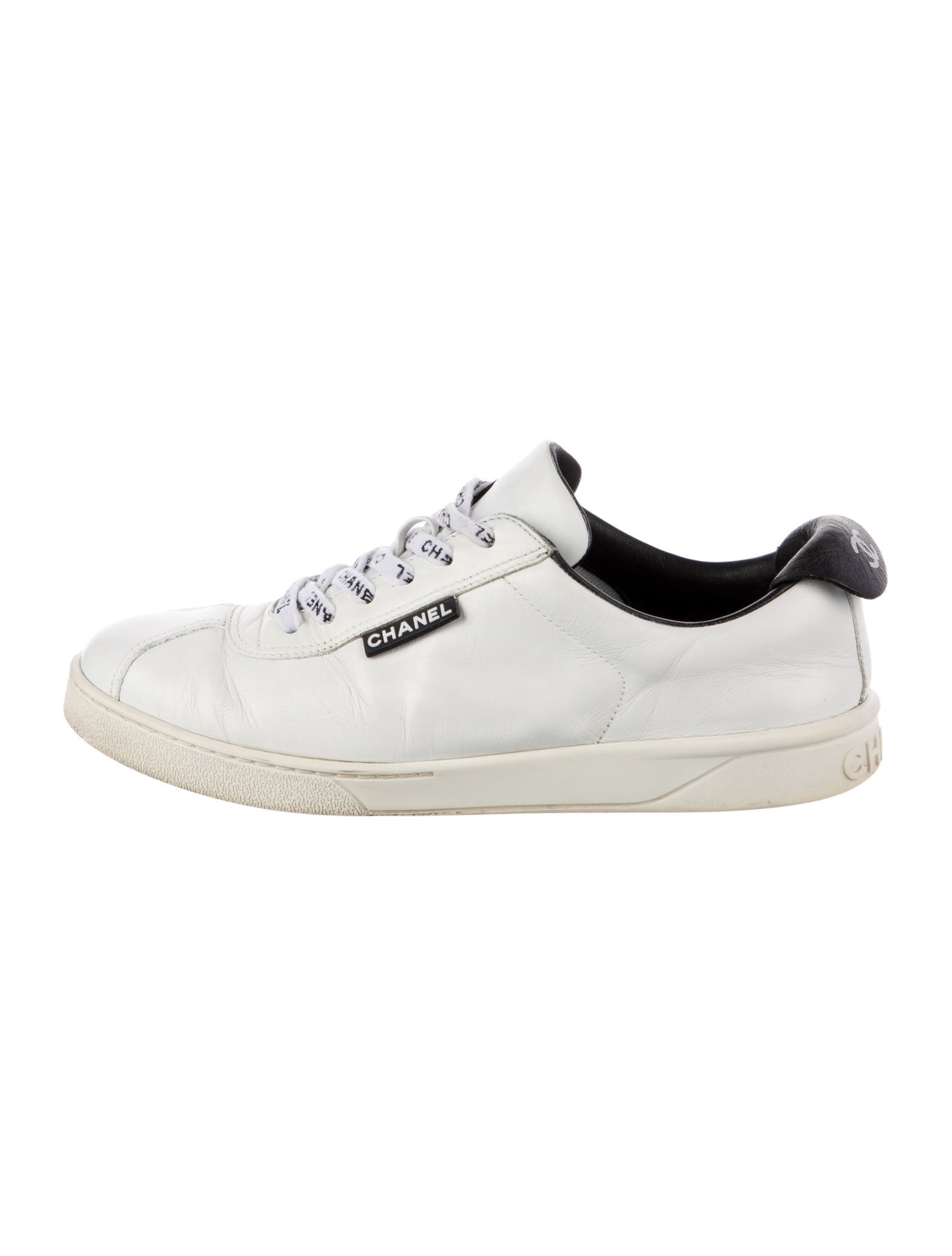 Chanel Interlocking CC Logo Leather Sneakers