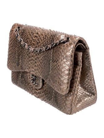 Chanel Classic Jumbo Python Double Flap Bag