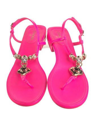 Chanel 2023 Interlocking CC Logo T-Strap Sandals