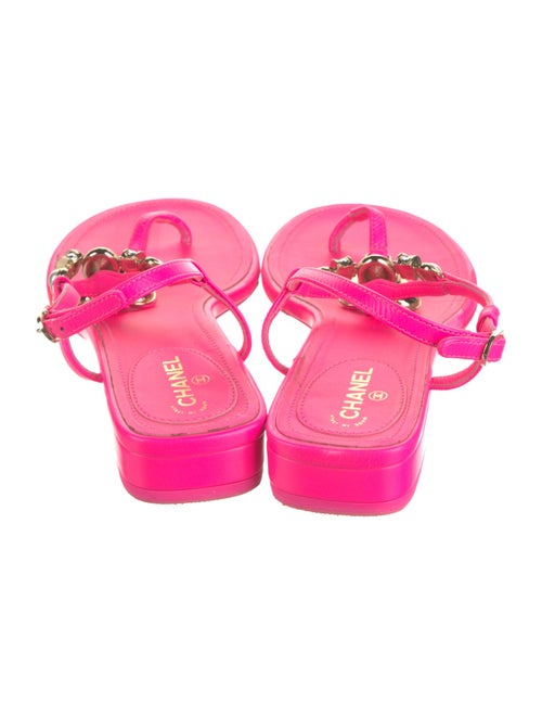 Chanel 2023 Interlocking CC Logo T-Strap Sandals