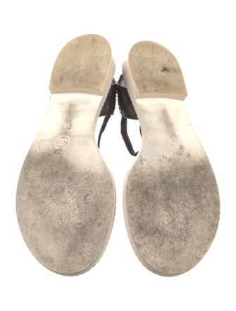 Chanel 2015 Interlocking CC Logo T-Strap Sandals