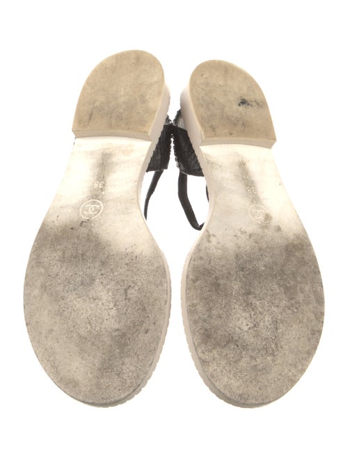 Chanel 2015 Interlocking CC Logo T-Strap Sandals