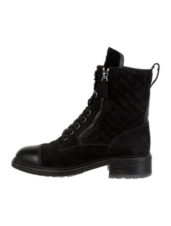 Chanel 2017 Interlocking CC Logo Combat Boots
