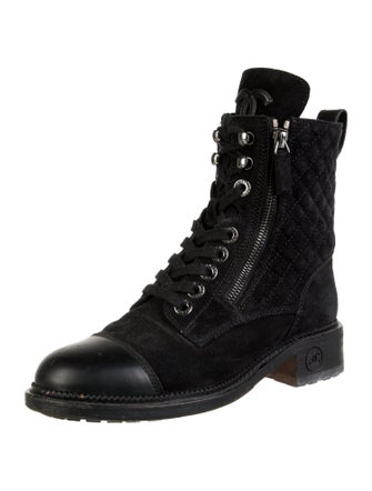 Chanel 2017 Interlocking CC Logo Combat Boots