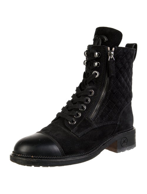 Chanel 2017 Interlocking CC Logo Combat Boots