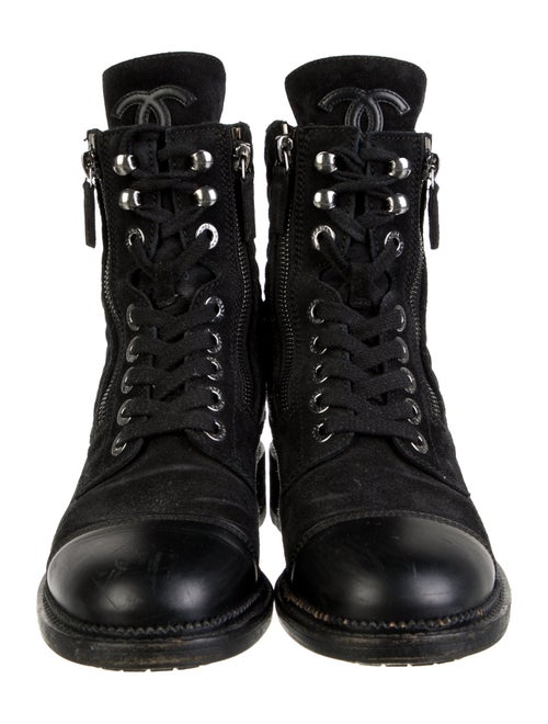 Chanel 2017 Interlocking CC Logo Combat Boots