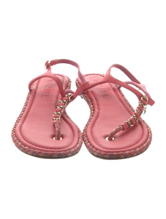 Chanel 2018 Interlocking CC Logo T-Strap Sandals