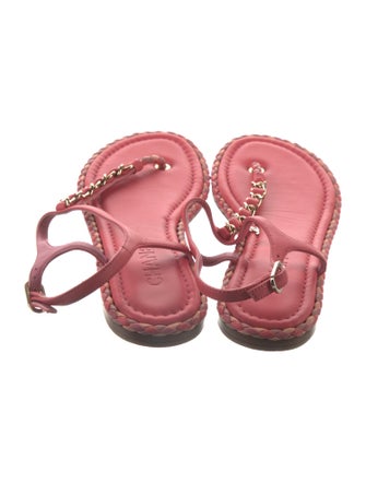 Chanel 2018 Interlocking CC Logo T-Strap Sandals