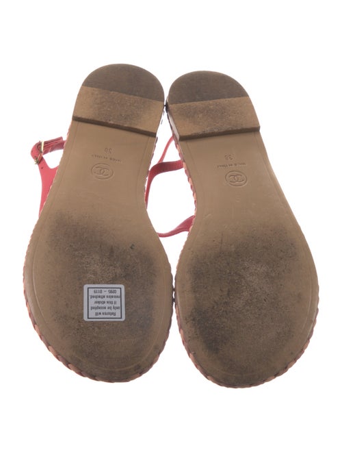 Chanel 2018 Interlocking CC Logo T-Strap Sandals