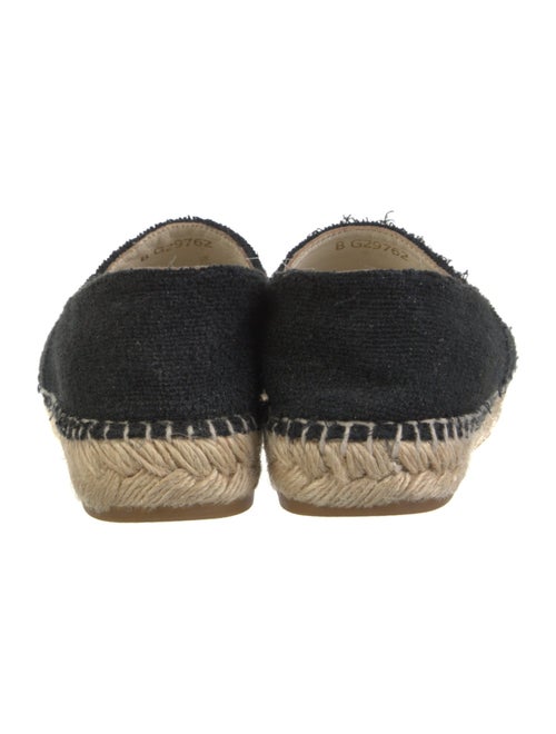 Chanel Interlocking CC Logo Leather Trim Embellishment Espadrilles