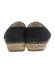 Chanel Interlocking CC Logo Leather Trim Embellishment Espadrilles