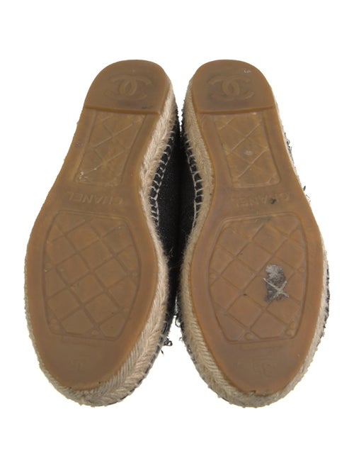 Chanel Interlocking CC Logo Leather Trim Embellishment Espadrilles