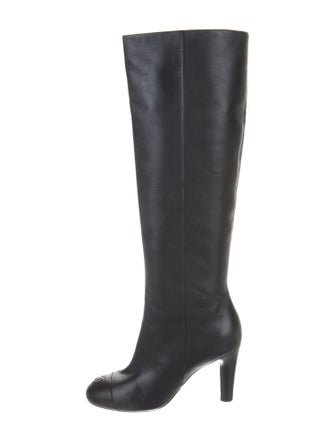 Chanel Interlocking CC Logo Leather Boots