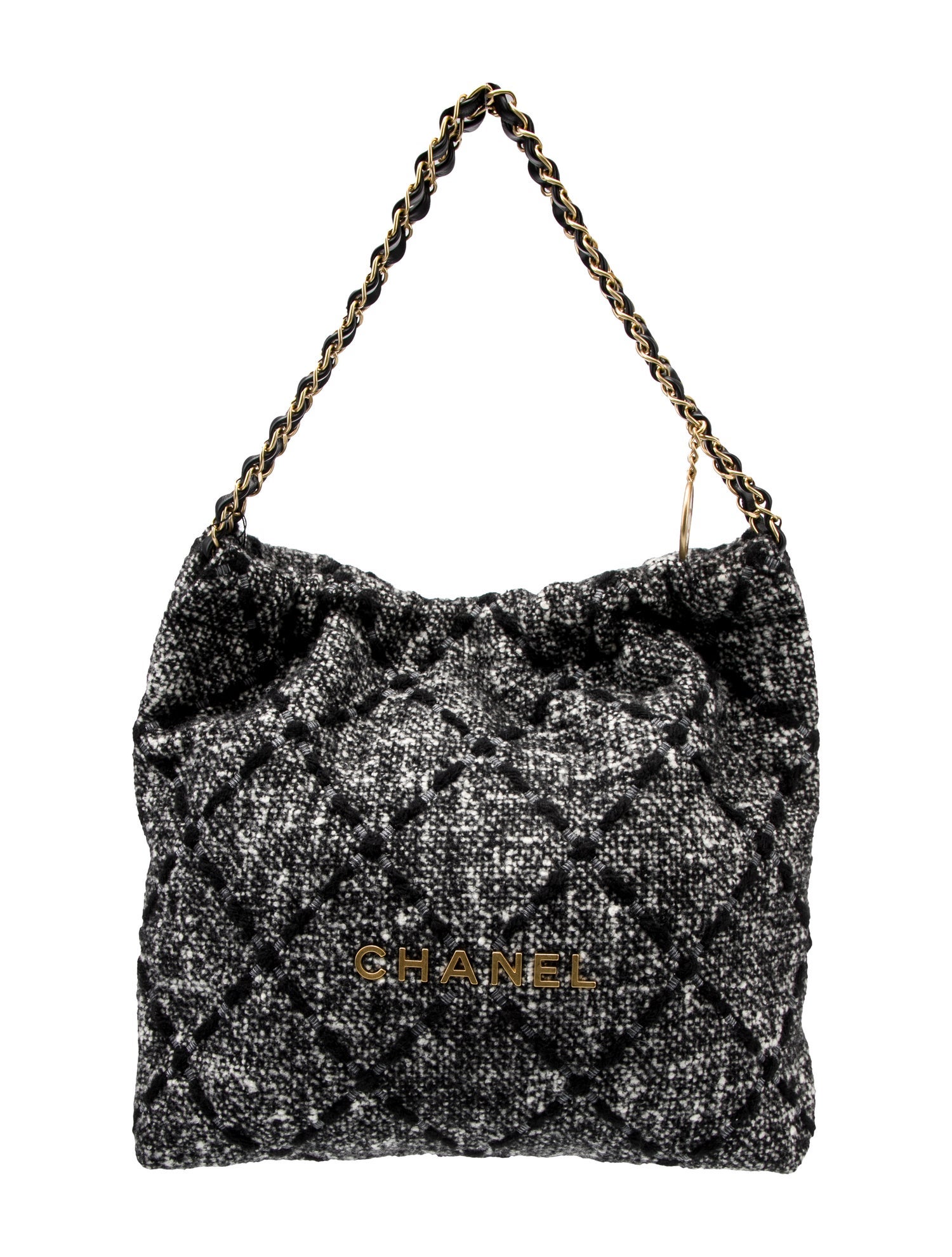 Chanel Medium Tweed Quilt 22 Hobo w/ Pouch w/ Tags