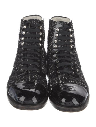 Chanel 2017 Interlocking CC Logo Combat Boots