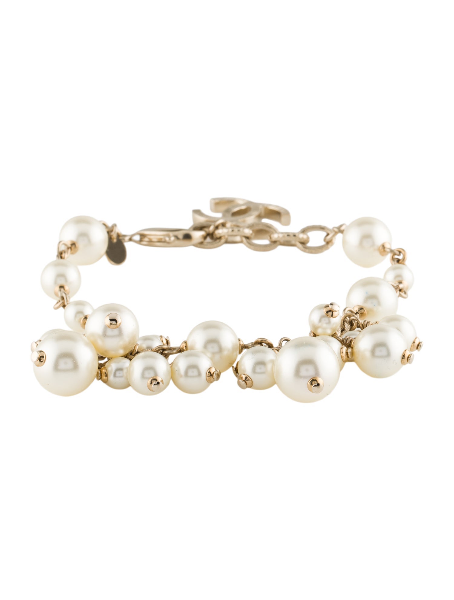 Chanel Faux Pearl Charm Bracelet