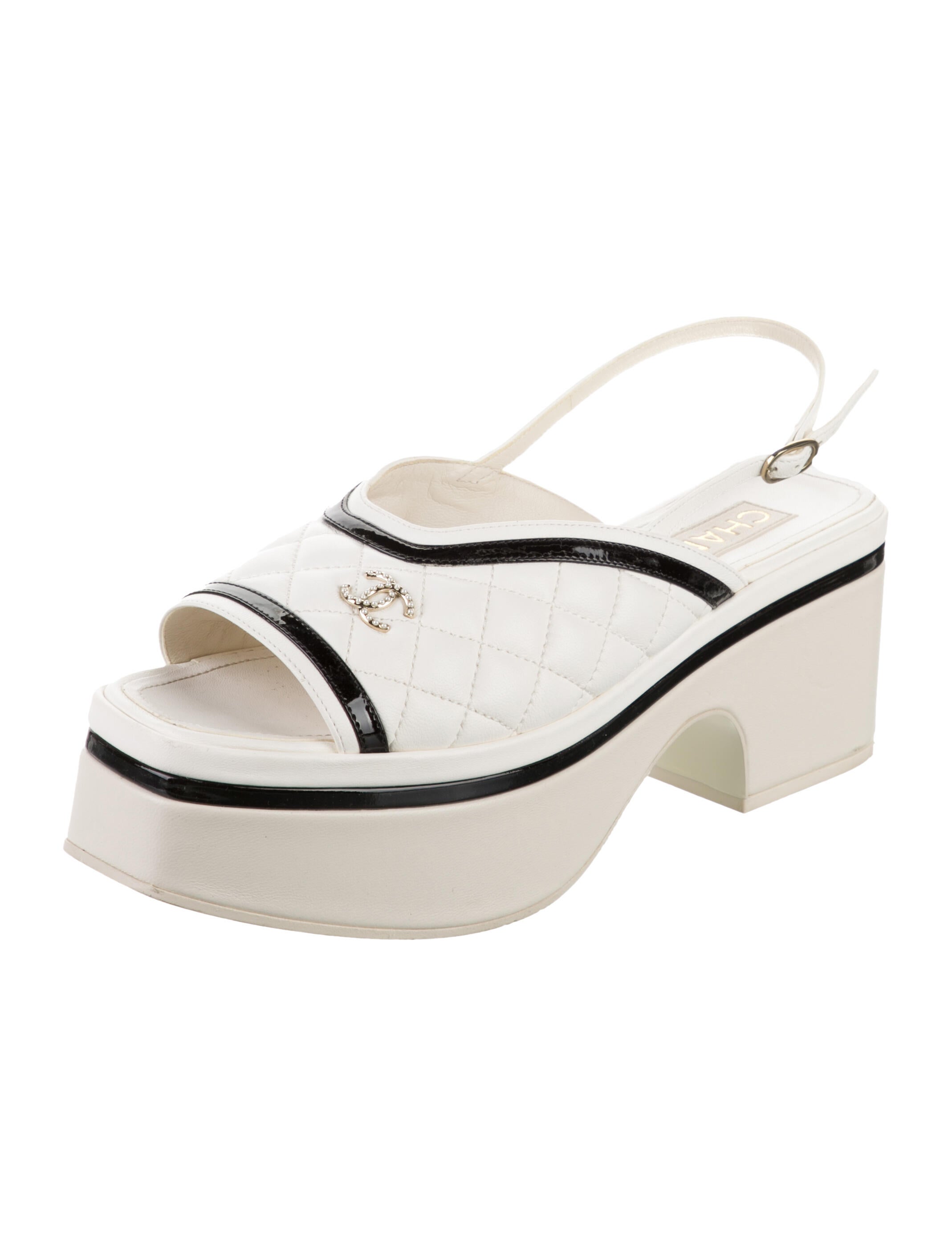 Chanel 2023 Interlocking CC Logo Slingback Sandals