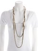 Chanel Faux Pearl & Leather CC Multistrand Necklace