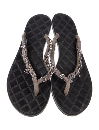 Chanel 2015 Interlocking CC Logo Flip Flops