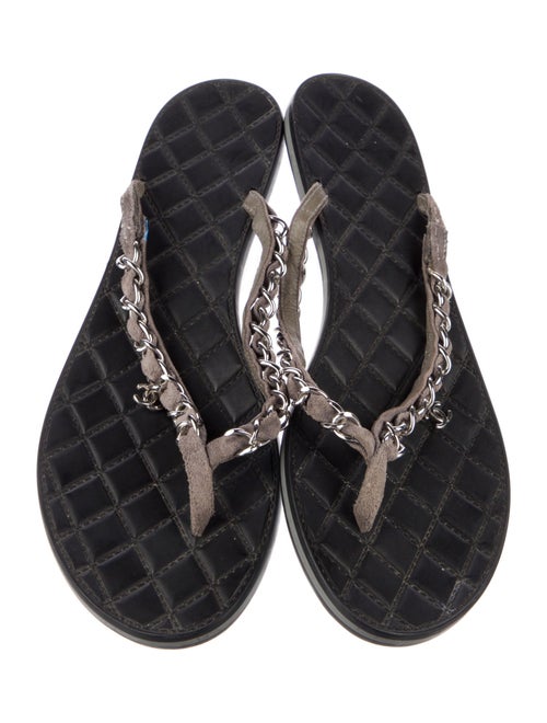 Chanel 2015 Interlocking CC Logo Flip Flops