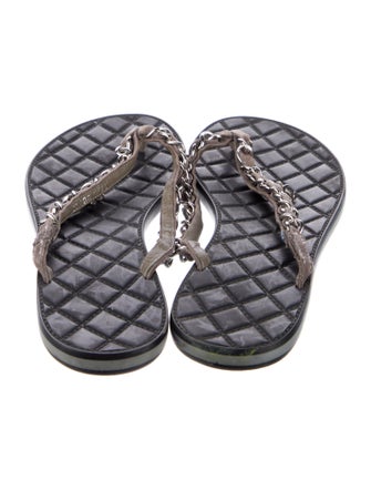 Chanel 2015 Interlocking CC Logo Flip Flops