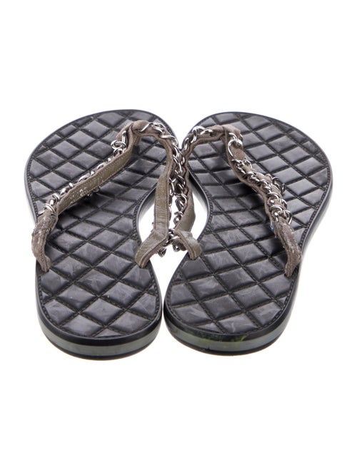 Chanel 2015 Interlocking CC Logo Flip Flops