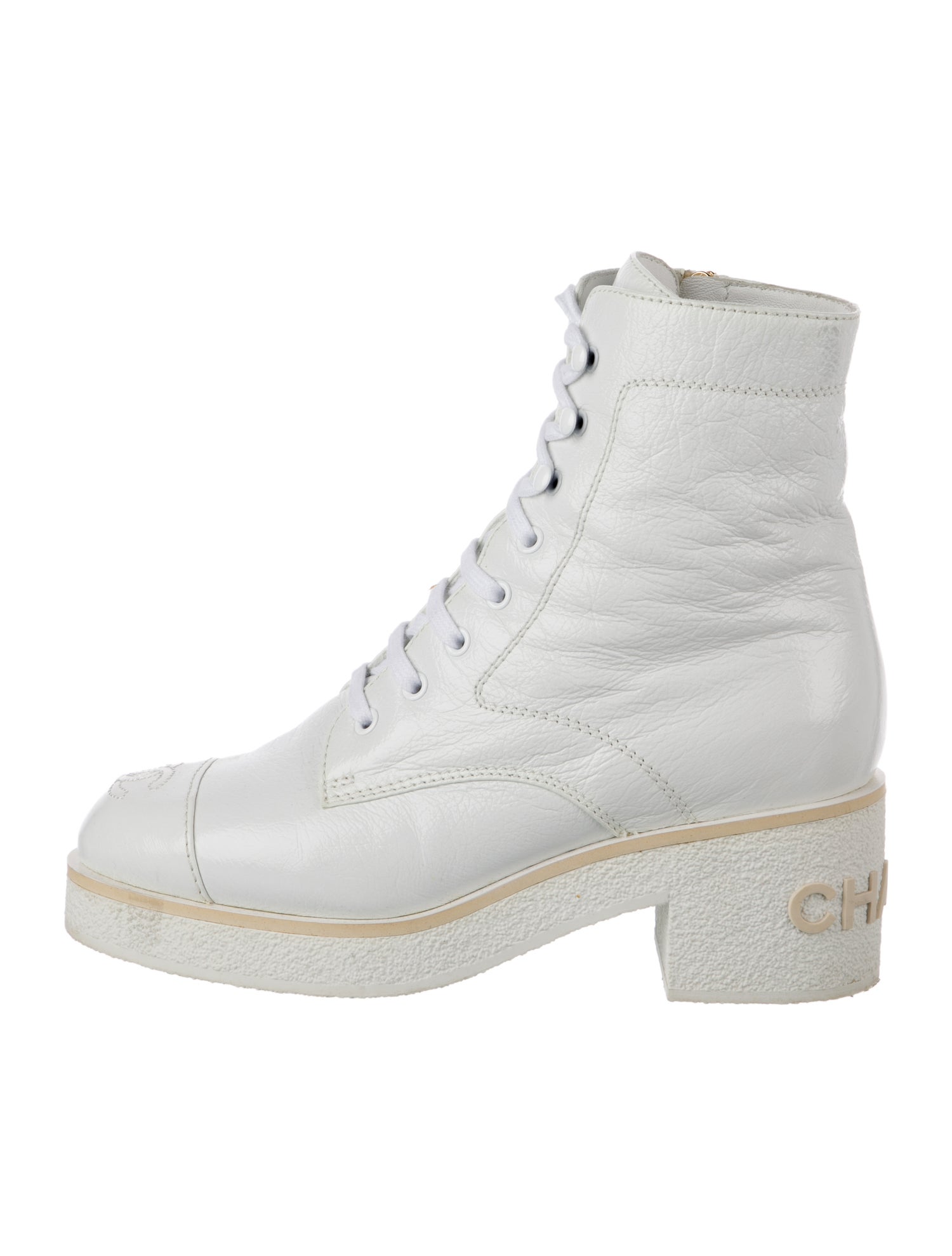 Chanel 2021 Interlocking CC Logo Combat Boots
