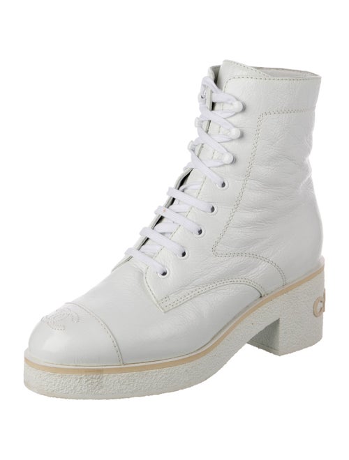 Chanel 2021 Interlocking CC Logo Combat Boots