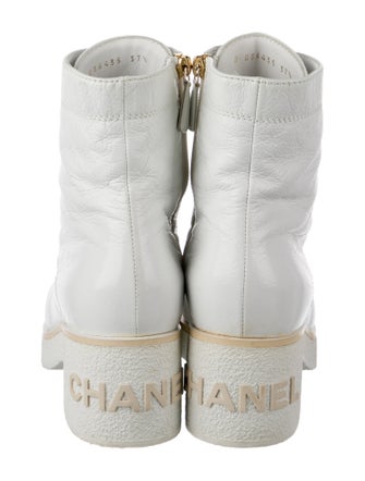 Chanel 2021 Interlocking CC Logo Combat Boots