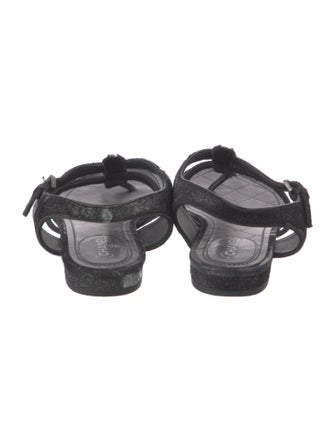 Chanel 2015 Interlocking CC Logo T-Strap Sandals