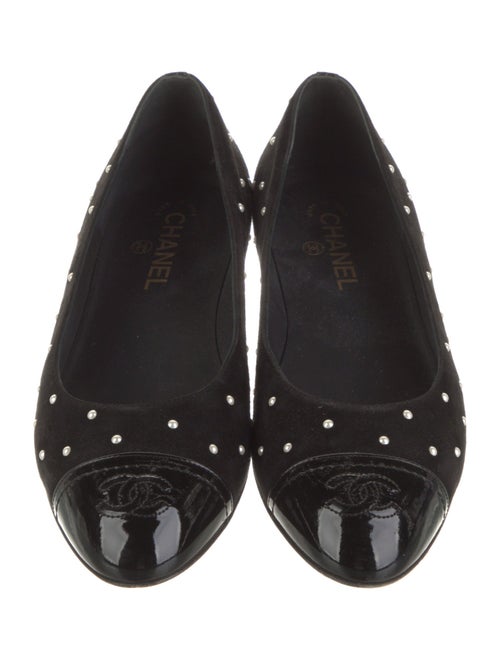 Chanel Interlocking CC Logo Suede Flats