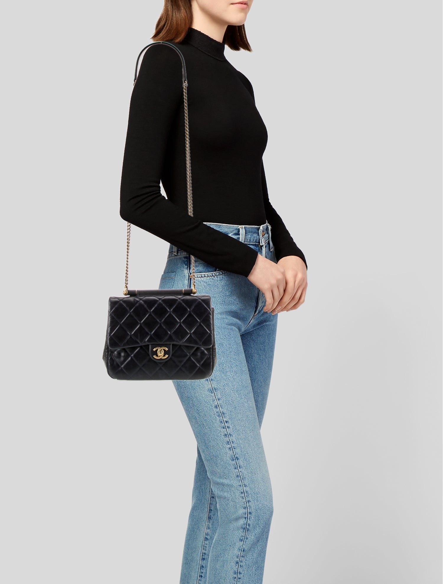 Chanel Paris-Rome Gold Bar Flap Bag