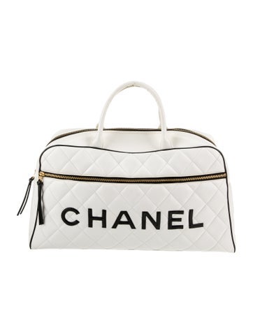 Chanel Luggage and Travel Quilted Logo Duffle Bag