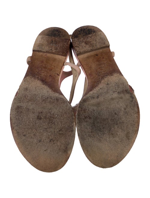 Chanel Interlocking CC Logo Leather T-Strap Sandals