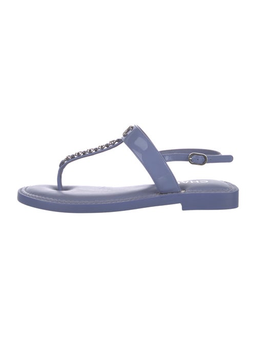 Chanel 2022 Interlocking CC Logo T-Strap Sandals