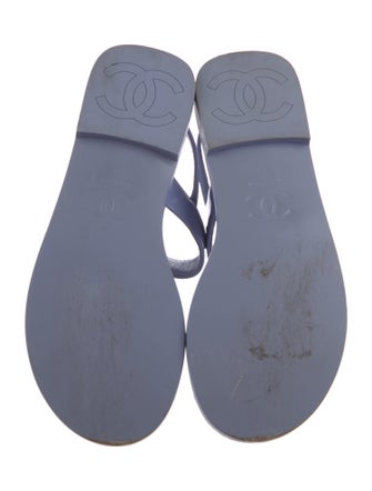 Chanel 2022 Interlocking CC Logo T-Strap Sandals